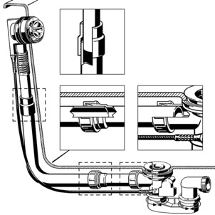 Multiplex 6171.12, connect overflow and drain, insertion depth