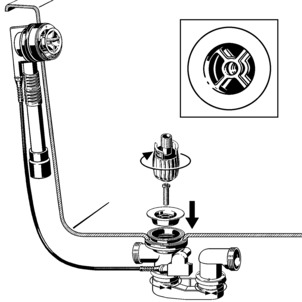 6171.10, mount drain, fit the drain into the tub