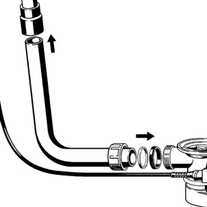 6171.10, connect overflow and drain, place union nut