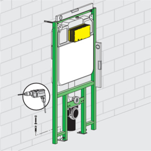 Models 8108.1, 8108.45, attach WC element to the wall