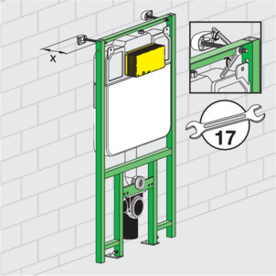 Models 8108.1, 8108.45, attach WC element to the floor