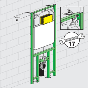 Models 8108.1, 8108.45, attach WC element to the floor