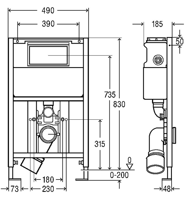 Viega Eco Plus, 8130.2, dimensions