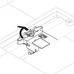 WC flush plate, mount flush actuation, lock mechanism (2L, horizontally)