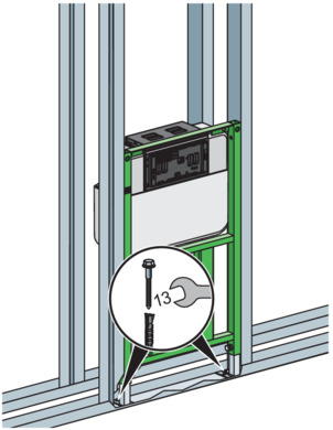 Models 8130.45 and 8130.2, attach element onto the floor