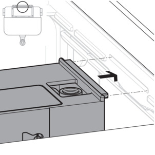 WC flush plate, mount flush actuation, insert mechanism (2L, horizontally)