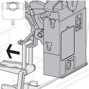 WC flush plate, prepare installation, loosen the bow of the mechanism