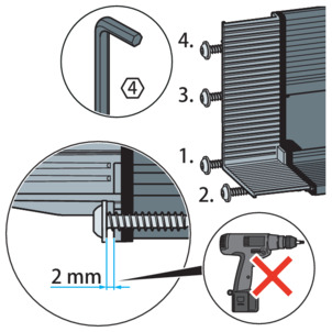 Douchegoot, Advantix Vario wand, afsluitstuk links monteren