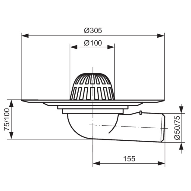 Balkon-/terrasafvoer, 4945.2, maatschets