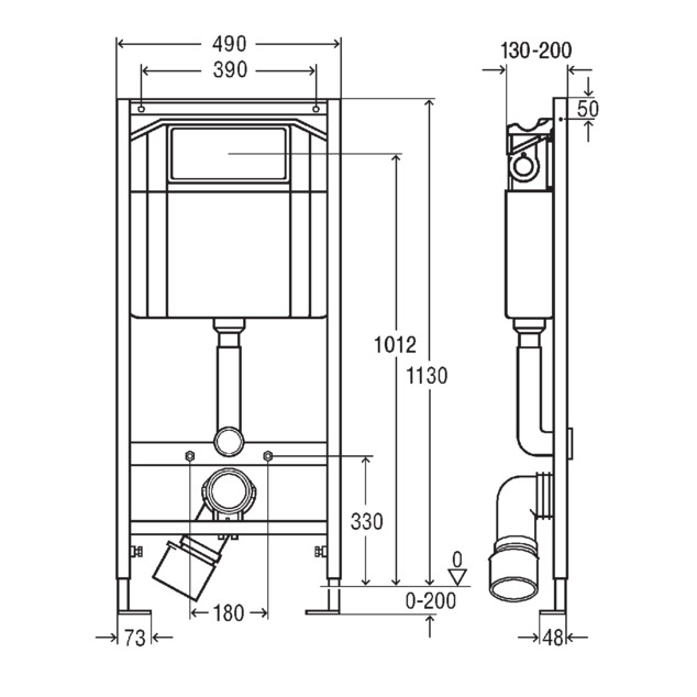 Eco WC-elementen 8180.25+26, afmetingen