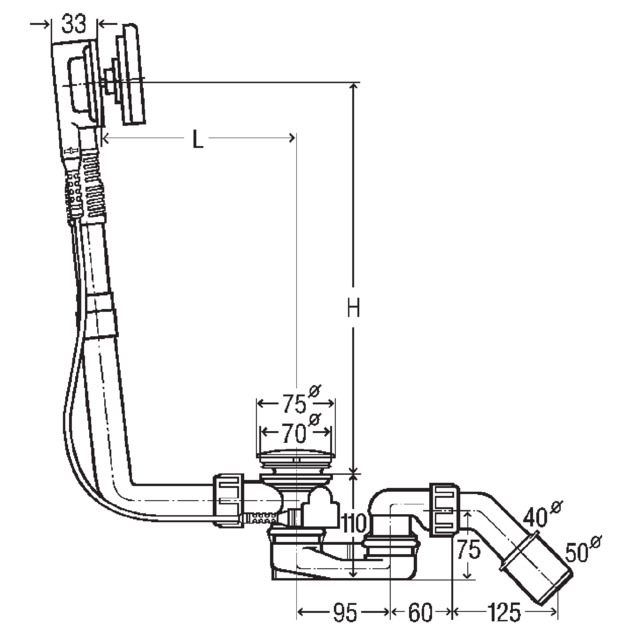 Multiplex Visign M9, model 6171.10, dimensional drawing