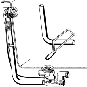 Multiplex 6171.10, 6171.11, connect overflow and drain, install two-piece overflow pipe