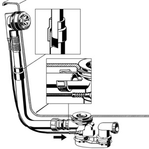 Multiplex 6171.10, 6171.11, connect overflow and drain, insertion depth