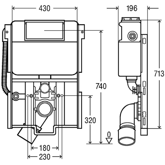 WC module, 8430.18, dimensional drawing