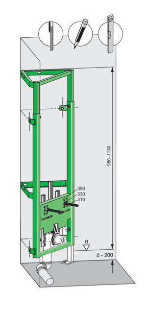 Bidet corner element, 8143, cladding the drainage line