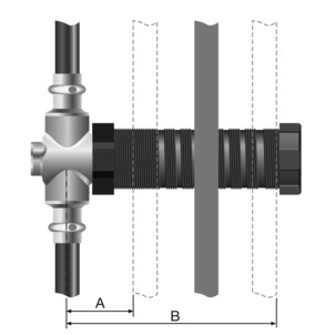 Easytop, free-flow and straight seat valves, installation dimensions