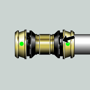Raxofix, check insertion depth in the inspection window