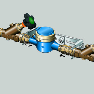 Easytop, 2230.15, tighten the water meter screw connection finger-tight