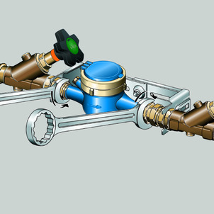 Easytop, 2230.15, tighten water meter screw connections