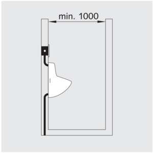 Urinal flush plate, minimum interval 1000