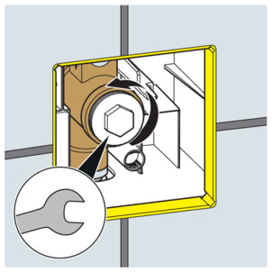 Urinal flush plate manual, insert cartridge valve, remove seal