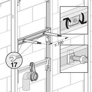8126, urinal module, set threaded bolt