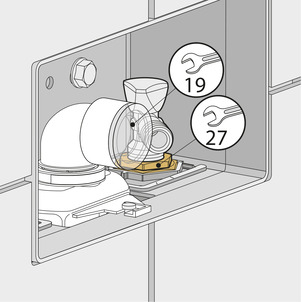 8314, washbasin module, replace corner valve