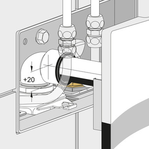 8055.5, washbasin module, set height of odour trap