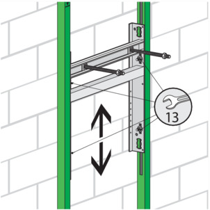 Washbasin element, 8168, set height of the washbasin support