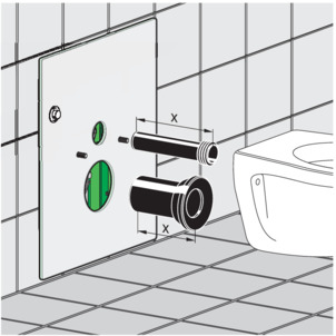 Eco Plus, 8161.22, adjust flushing pipe and drainpipe