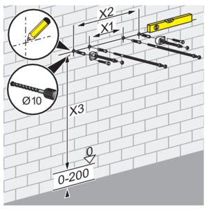 Viega Eco Plus, WC elements, 8162.22, fixing points