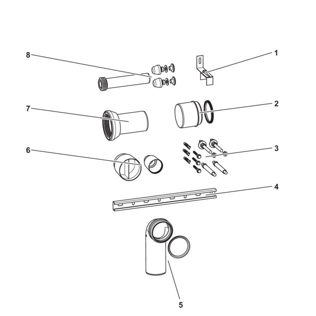Viega Mono WC block, 8310.2, product overview of accessories