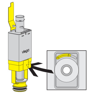Viega Mono WC block, cistern, changing the large flush volume