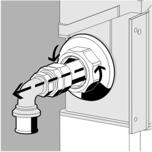 Steptec, WC module, loosen plastic union nut
