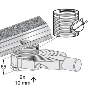 Shower channel, 4980.30, shorten the height adjustment piece with installation height 90–99 mm