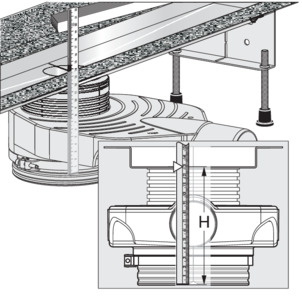 Shower channel, 4980.30, determine height of immersion pipe