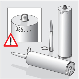 Mounting adhesive, filling date