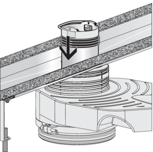 Shower channel, 4980.10 / 4982.10, insert the immersion pipe