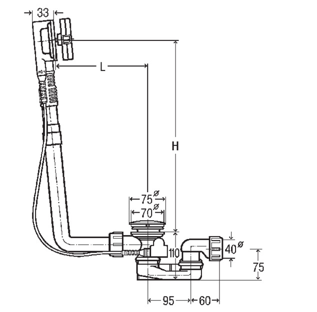 Multiplex, model 6162.875, dimensional drawing
