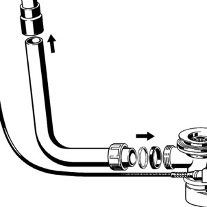 Multiplex, connect overflow and drain, place union nut