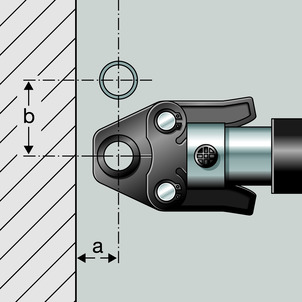 Cev, Sanpress Inox / Megapress G / Megapress / Profipress / Prestabo / Sanpress Inox G / Sanpress / Seapress / Profipress S / Profipress G / Sanfix in Sanfix Fosta, potreben prostor – hladno stiskanje med cevovodi