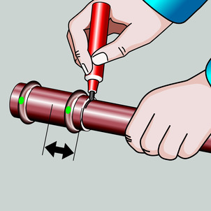 Profipress / 2231 / 2231.01 / 2231.02 / 2281.5 / 2282, označite vstavitveno globino