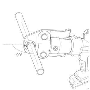 Press tool, PG 5, apply press jaw at a right angle 