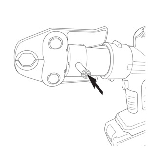 Insert the press tool, PG 5, press jaws