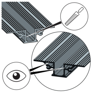 Shower channel, 4965.10 Advantix Vario, deburr edges