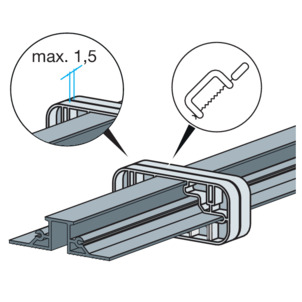 Shower channel, 4965.10 Advantix Vario, cut profile to length.