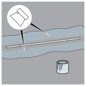 Shower channel, 4965.10 / 4966.10, apply first layer of bonded sealing