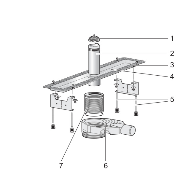 Shower channel, 4980.10, components and scope of delivery