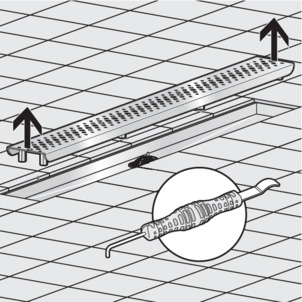 Shower channel, 4980.10, remove the grate
