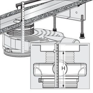 Shower channel, 4980.10, determine height of immersion pipe